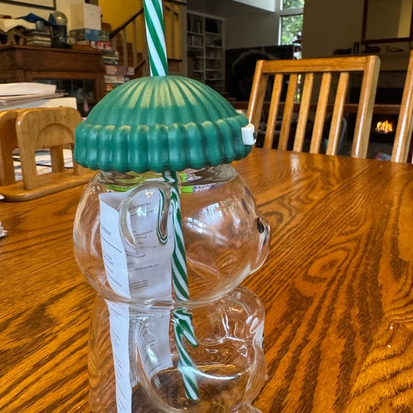 Starbucks Bear Jar with Green Lid - Picture 4 of 5